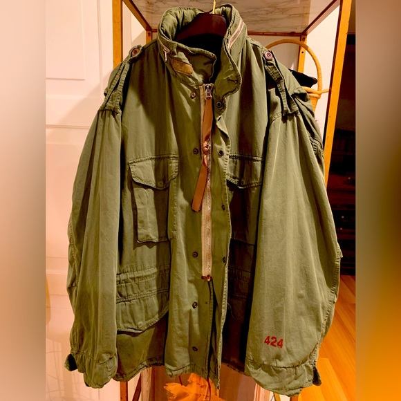 424 on Fairfax x Alpha Industries Field Jacket in Army Khaki Size:L - Picture 3 of 11